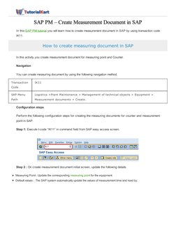 Create Measurement Document in SAP PM | PDF | Systems Engineering ...
