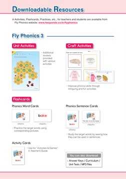 - ‌Answer Keys / Curriculum /  
Unit Tests / MP3 Files
You can also download
Craft Activities
•‌‌Improve phonics skills th