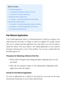 Fee Refund Application Guide | PDF | Fee