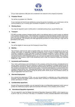 Of your total experience, 2.5 years are considered to be relevant to the company's business.
2.    Probation Period:
You will