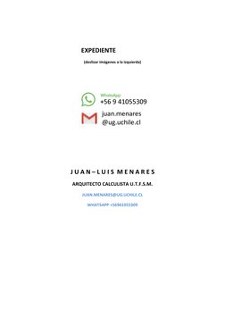 EXPEDIENTE PERMISO  
(deslizar imágenes a la izquierda) 
 
 
 
 
J U A N – L U I S  M E N A R E S 
ARQUITECTO CALCULISTA
