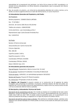 admisibilidad de la presentación del solicitante, con fecha 26 de octubre de 2022, procediendo a la
remisión de los anteceden