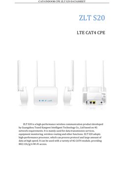 Zlx20 Router ZLT S20 CPE Router Datasheet | PDF | Wi Fi | Computer Network