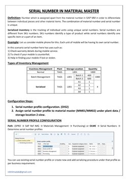 Material Number Example Serial Number Profile Configuration in SAP | PDF | Computing ...