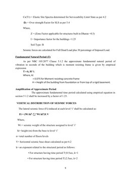 Cs(T1) = Elastic Site Spectra determined for Serviceability Limit State as per 4.2
 𝛀s = Over strength Factor for SLS as per