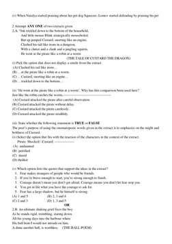 (v) When Natalya started praising about her pet dog Squeezer, Lomov started defending by praising his pet 
 
2 Attempt AN