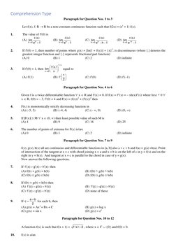 Comprehension Type  
Paragraph for Question Nos. 1 to 3 
 
 
Let f(x), f: R → R be a non-constant continuous function such th
