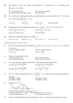52. 
The functions f and g are positive and continuous, f is increasing and g is decreasing, then 
( )
( )
(
)
[
]
1
0
f x
g
