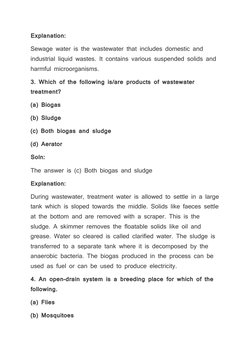 Class 7 Wastewater Story MCQs & Answers | PDF | Sewage Treatment | Sewage