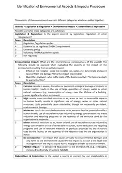 Environmental Aspects & Impacts Procedure | PDF | Natural Environment ...