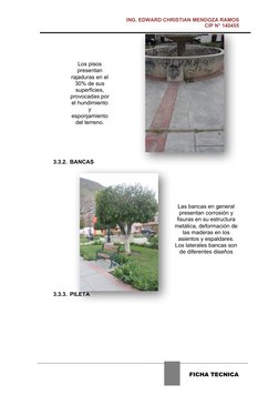 ING. EDWARD CHRISTIAN MENDOZA RAMOS
CIP N° 140455
Los pisos
presentan
rajaduras en