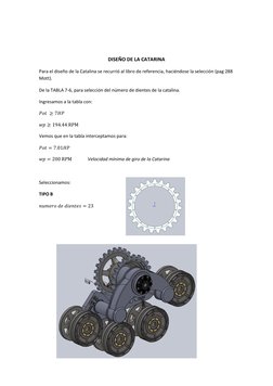 DISEÑO DE LA CATARINA 
Para el diseño de la Catalina se recurrió al libro de referencia, haciéndose la selección (pag 288