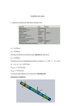 DISEÑO DE EJES 
 
1.- Elegimos el material AISI 1045 Acero estirado en frio