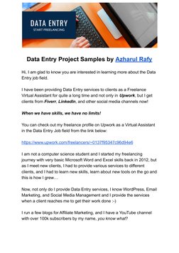 Data Entry Project Samples by Azharul Rafy | PDF | Microsoft Excel ...