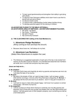Adventurer Club Induction Program Guide | PDF