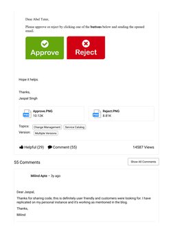 Approve-Reject Button in Approval Notification - IT Service Management ...