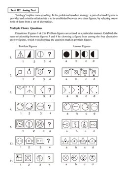 iii) Analog Test 
'Analogy' i