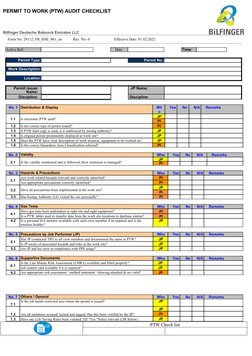PTW Audit Checklist for Safety Compliance | PDF | Business ...