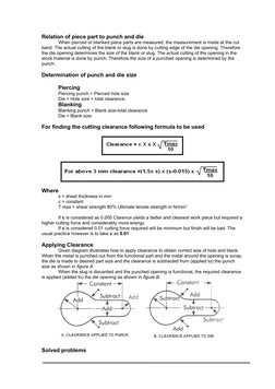 Punch And Die Clearance Formula