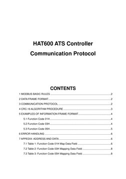 HAT600 ATS Controller 
Communication Protocol  
 
 
 
 
CONTENTS 
1 MODBUS BASIC RULES ................................