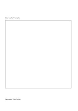 Class Teacher’s Remarks:
Signature of Class Teacher: