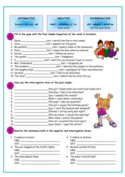 Fill in the gaps with the Past Simple (negative) of the verbs in brackets. 
1.
David _________________ (not / watch) the film