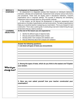 Development of Assessment Tools Guide | PDF | Multiple Choice ...