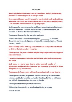 Formal Emcee Script for Event | PDF | Humility