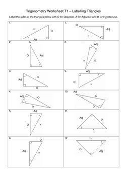 Label Triangle Trigonometry Labelling Right Triangles Worksheet | PDF