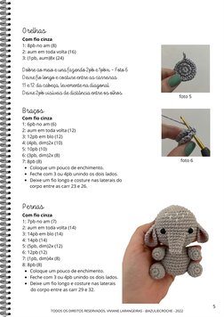 TODOS OS DIREITOS RESERVADOS, VIVIANE LARANGEIRAS - @AZULIECROCHE - 2022 
5
foto 6
Orelhas
Com fio cinza
1: 8pb no am (8)
2: