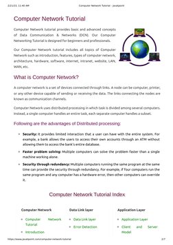 Computer Network Tutorial Overview | PDF | Computer Network | Osi Model