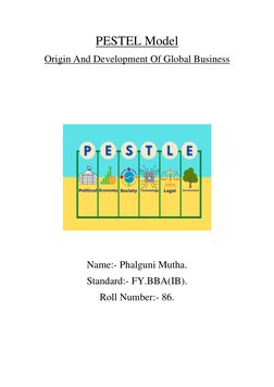 PESTEL Model 
Origin And Development Of Global Business  
 
 
 
 
 
 
 
 
 
 
Name:- Phalguni Mutha.  
Standard:- FY.BBA(IB).
