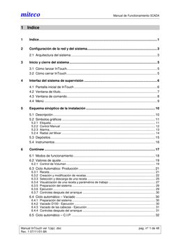 miteco 
 
Manual de Functionamiento SCADA 
Manual InTouch ver 1(sp) .doc 
 
pag. n° 1 de 48 
Rev. 1 07/11/01-BA 
1 Indice