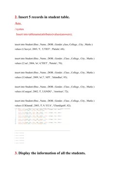 Student Table Creation and Management | PDF | Technology & Engineering