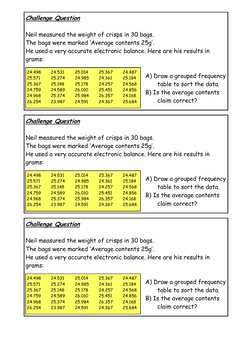 Grouped Data Worksheet Examples | PDF | Metrology
