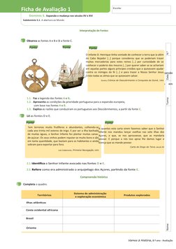 Ficha de Avaliação 1
 
Domínio 5. Expansão e mudança nos séculos XV e XVI
Subdomínio 5.1. A abertura ao Mundo
Interpretação d