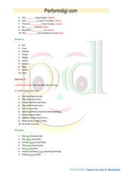 Class 4 Tenses Worksheets with Answers | PDF | Syntax | Linguistic ...