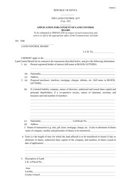 Land Control Board Form.pdf Land Control Board Consent Application | PDF | Lease | Mortgage Law