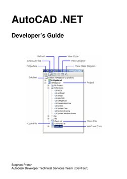 AutoCAD .NET 
Developer’s Guide
Stephen Preton
Autodesk Developer Technical Services Team  (DevTech)
