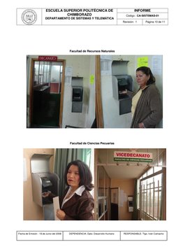 ESCUELA SUPERIOR POLITÉCNICA DE 
CHIMBORAZO 
DEPARTAMENTO DE SISTEMAS Y TELEMÁTICA 
INFORME 
Código : CA-SISTEMAS-01 
Revis