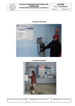 ESCUELA SUPERIOR POLITÉCNICA DE 
CHIMBORAZO 
DEPARTAMENTO DE SISTEMAS Y TELEMÁTICA 
INFORME 
Código : CA-SISTEMAS-01 
Revis