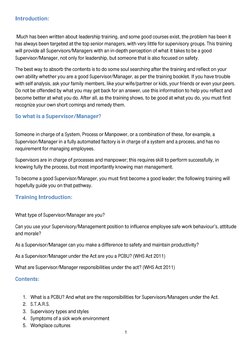 1 
 
Introduction: 
 
 Much has been written about leadership training, and some good courses exist, the problem has been it