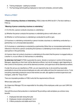 2 
 
6. Training employees - Leading by example 
7. The Psychology behind getting employees to meet work schedules, and work