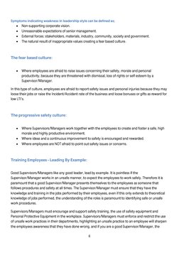 6 
 
 
Symptoms indicating weakness in leadership style can be defined as; 
 Non-supporting corporate vision. 
 Unreasonabl