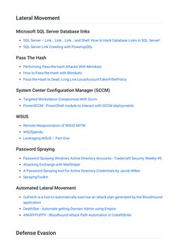 Lateral Movement
Microsoft SQL Server Database links
SQL Server – Link… Link… Link… and Shell: How to Hack Database Links in
