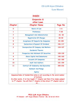 CA Inter Corporate & Other Laws Chart Book With Index Final | PDF ...