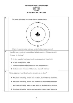 Grade 8 Atomic Structure Revision Guide | PDF | Atoms | Ion