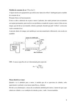 8 
 
Medida do consumo de ar (“Flow-box”) 
A figura mostra um equipamento que utiliza uma “placa de orifício” (diafragma) par
