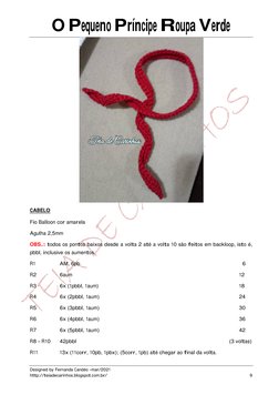 O Pequeno Príncipe Roupa Verde 
Designed by Fernanda Candéo –mar/2021 
http://teiadecarinhos.blogspot.com.br/ (http://teiadec