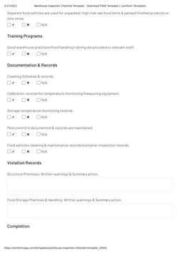 2/17/2023
Warehouse Inspection Checklist Template - Download FREE Template | Lumiform Templates
https://lumiformapp.com/templ